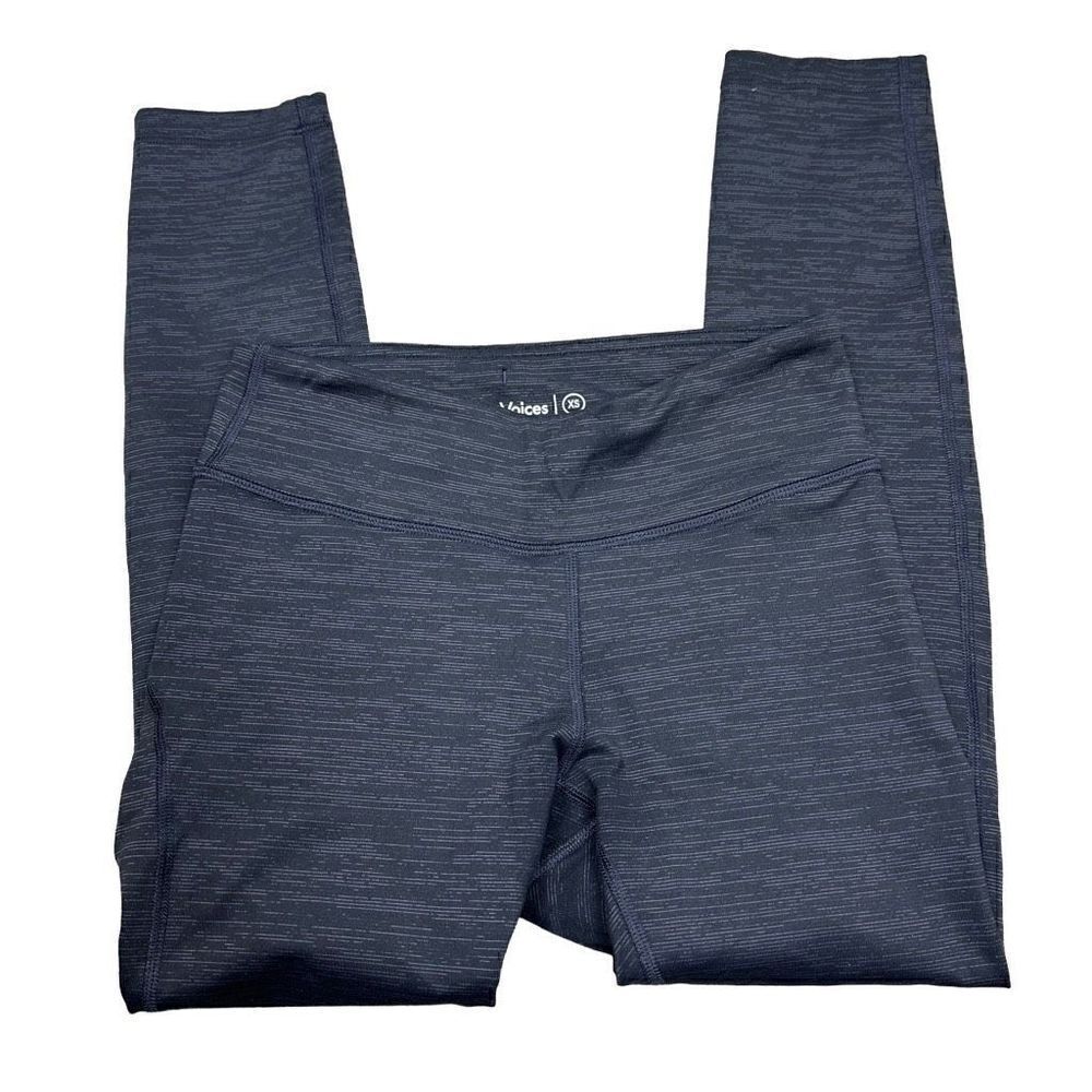 Outdoor Voices OV grey micro stripe cropped leggings size xs